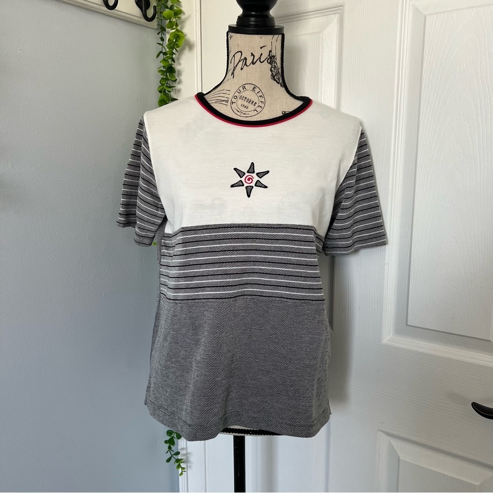 Classic Striped Gray and White Women's Tee